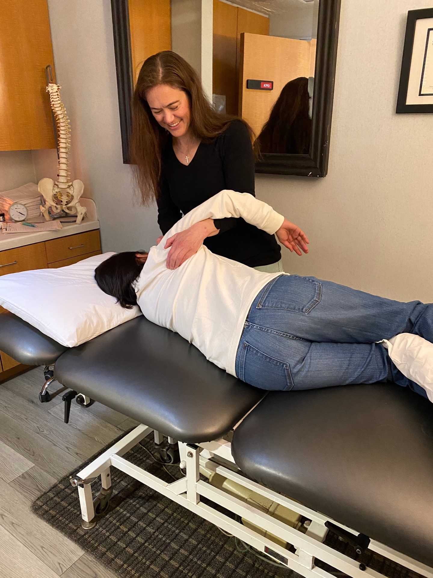 nancy working with a patient at emerald bay physical therapy in south lake tahoe california